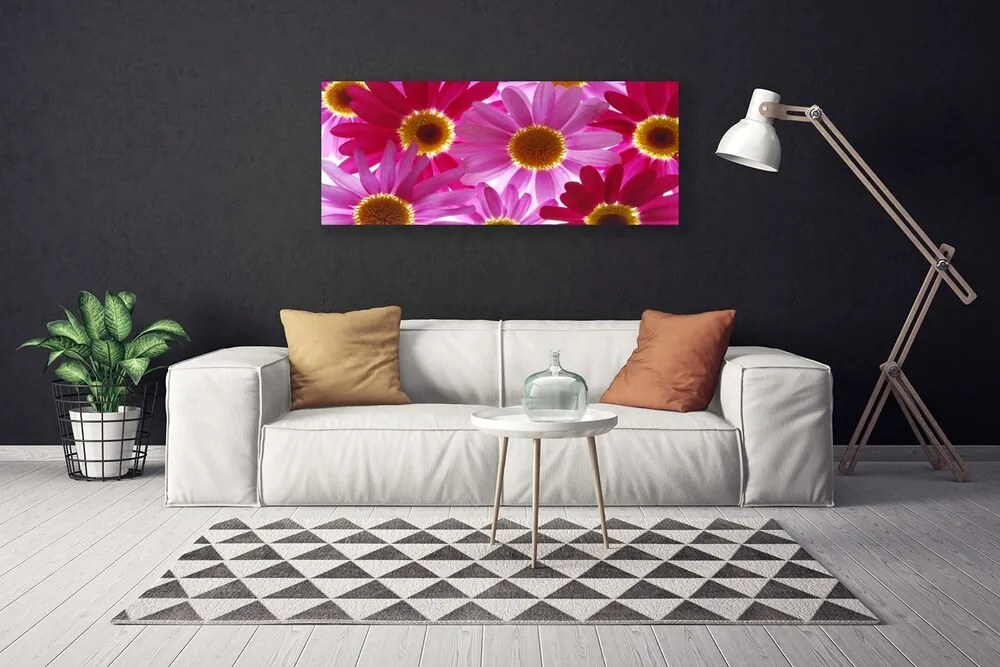 Tablou pe panza canvas Flori Floral galben roz