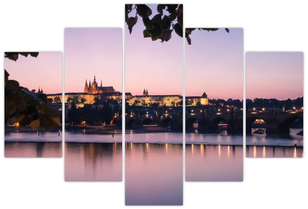 Tablou cu palatul din Praga și Vltava (150x105 cm)