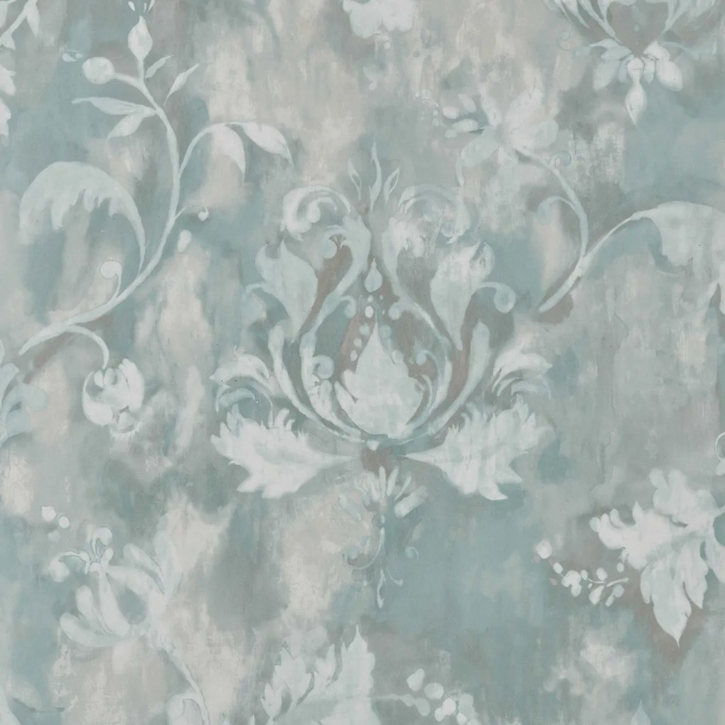 Tapet Ornamenta, Aqua Green Luxury Damask, 1838 Wallcoverings, 5.3mp / rola