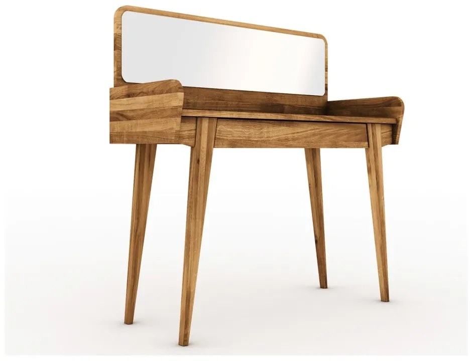 Măsuță de toaletă din stejar cu oglindă 110x45 cm Retro - The Beds