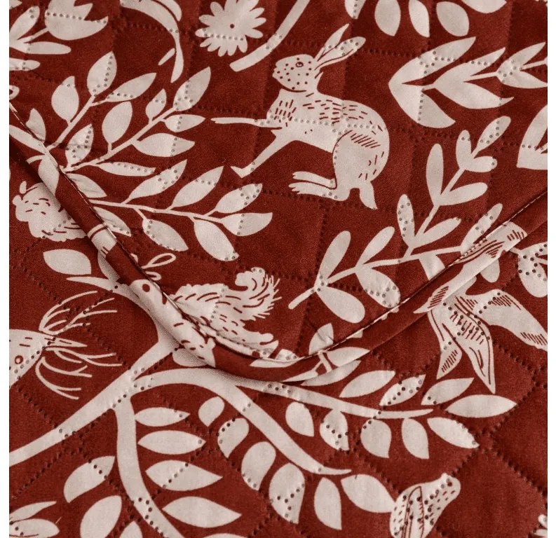 Cuvertura de pat FOREST ANIMALS, maro Dimensiune: 170 x 210 cm
