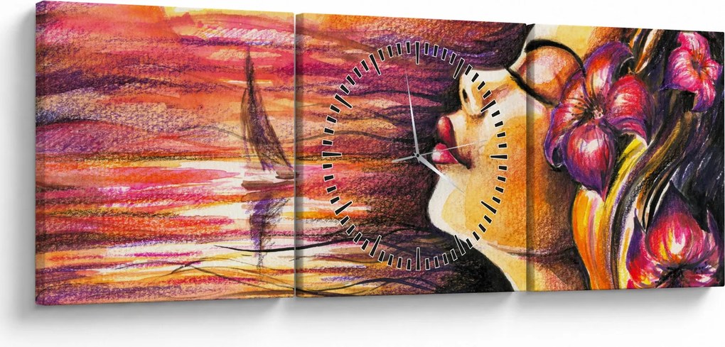 Tablou - Amintiri de vară (cu ceas) (90x30 cm)