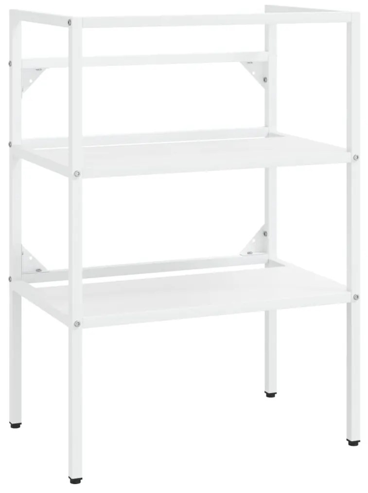338485 vidaXL Cadru chiuvetă de baie, alb, 59x38x83 cm, fier