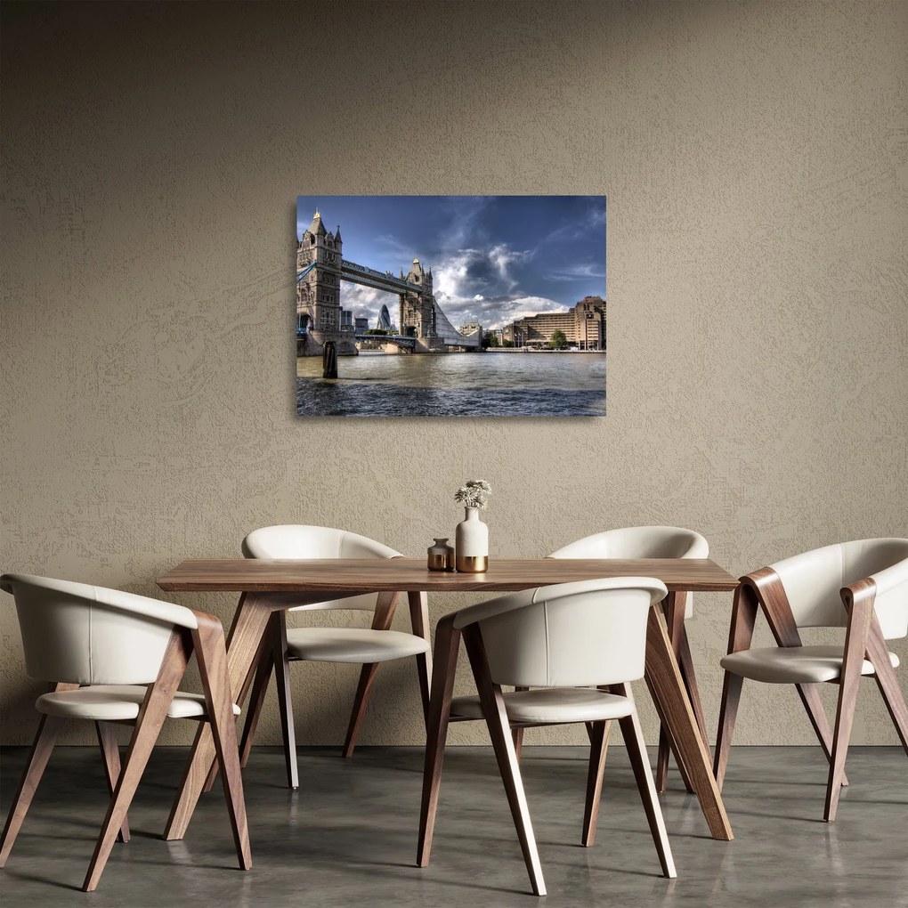 Tablou pe sticlă - Tower Bridge din Londra (70x50 cm)