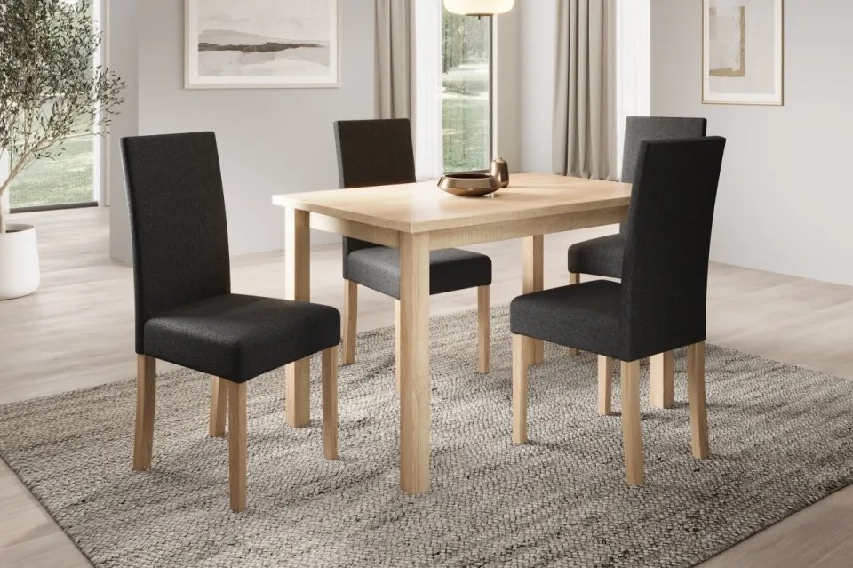 Scaun tapitat, din lemn, Nola II, ADRK Furniture (Culoare: Alb / Opium 85)