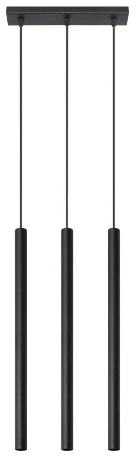 Lustră Sollux Fideus, lungime 30 cm, negru