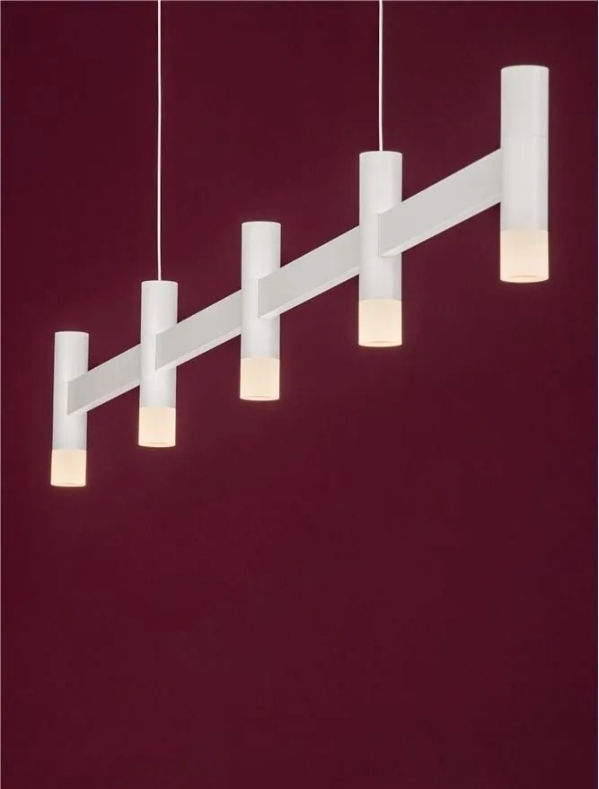 Lustra liniara cu 5 spoturi LED 3000K POETIC alb