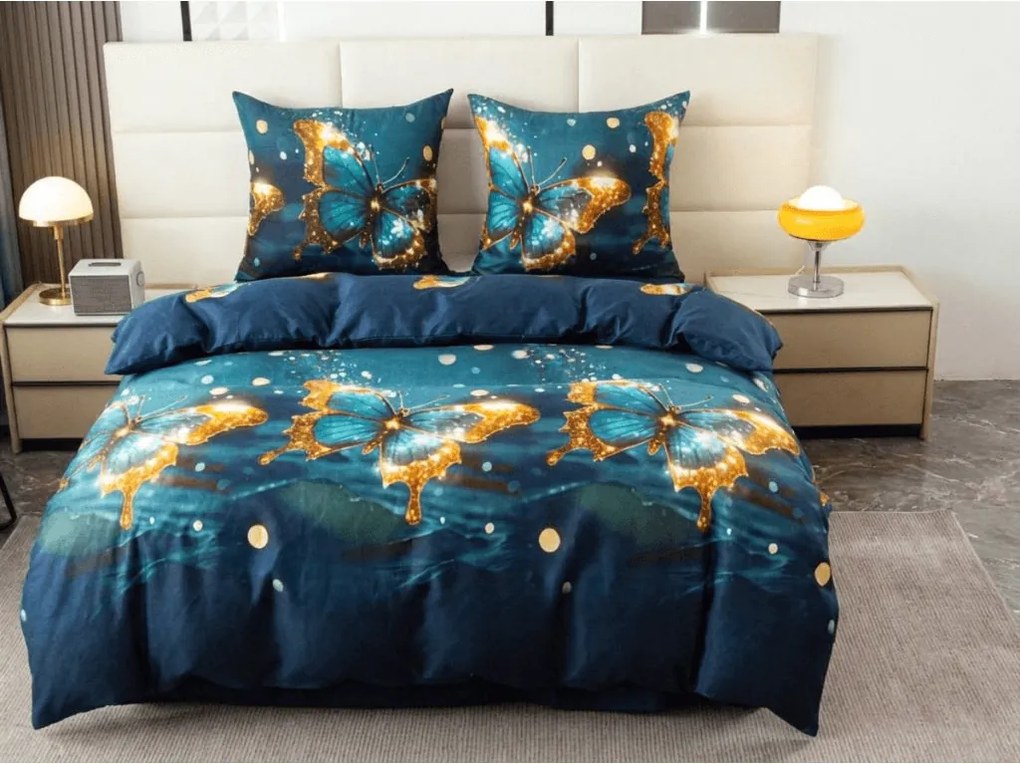 Lenjerie de pat din microfibra MYSTIC BUTTERFLY albastru Dimensiune lenjerie de pat: 70 x 80 cm | 140 x 200 cm
