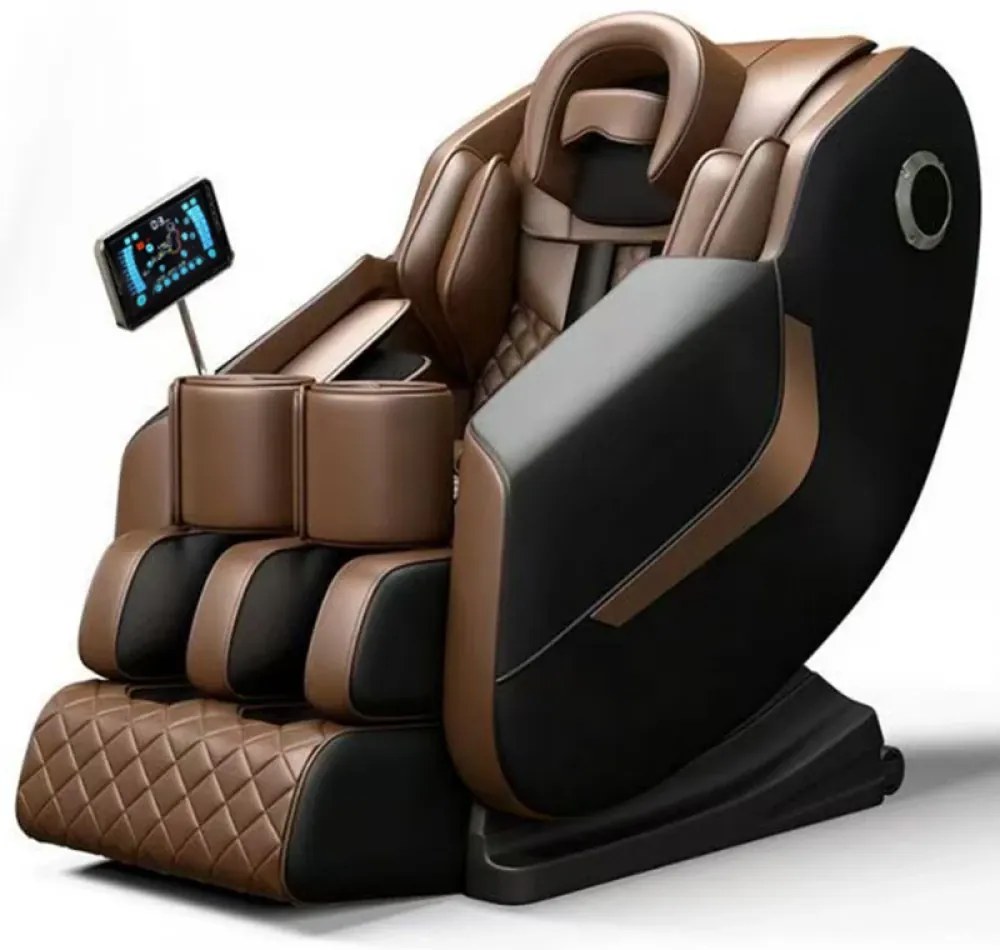 Fotoliu de Masaj GAIUS ULTRA PREMIUM – Tehnologie, Relaxare și Eleganță - AI Voice, Incalzire, Zero Gravity, difuzoare Bluetooth, Maro