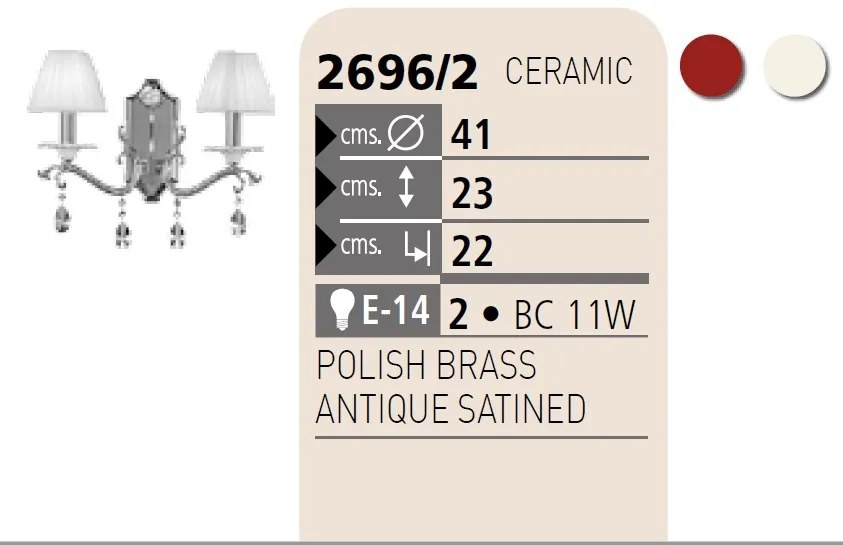 Aplica de perete LUX fabricat manual,cristal Asfour, Vania 2696/2 Bejorama