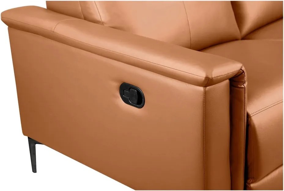 Canapea maro cu tapițerie din imitație de piele 160 cm Lund – Støraa