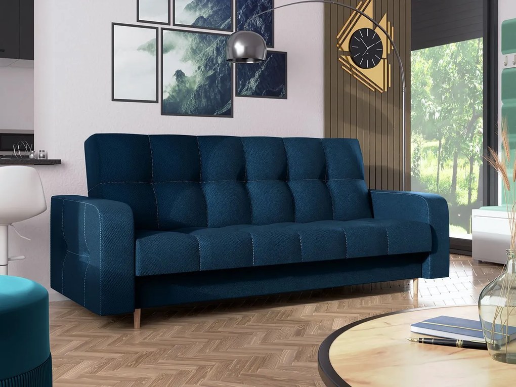 Canapea extensibilă Solvetana (albastru) (cu sp. depozitare). Promo -17%. 1105629