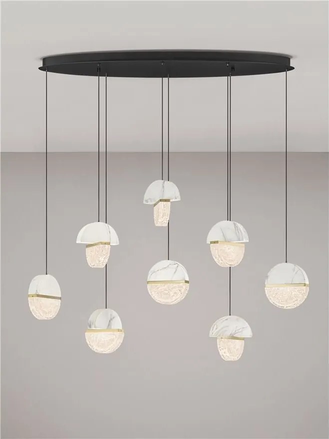 Lustra decorativa cu 8 pendule LED 2700K DORIN