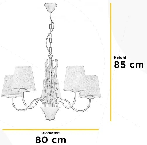 Lustră pe lanț AGAR 5xE14/6W/320V d. 80 cm ONLI