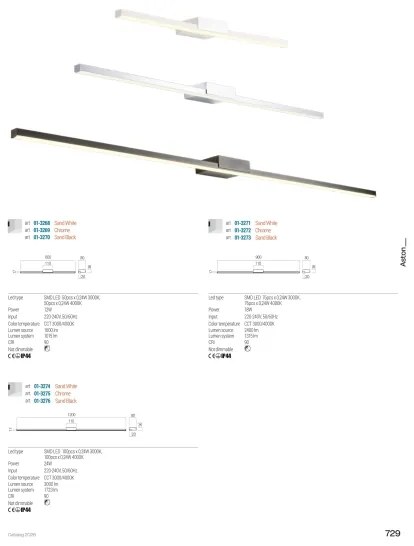 Redo 01-3273 - Aplica LED pentru oglindă de baie ASTON LED/18W/230V IP44 negru