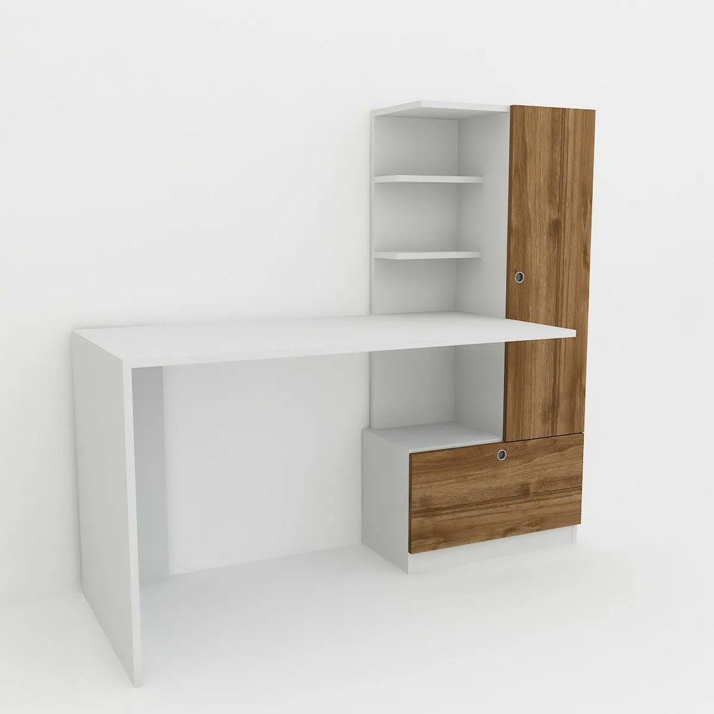 Birou Merinos White and Walnut
