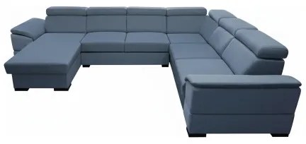 Colțar extensibil universal în U cu spațiu de depozitare GRANADA, albastru