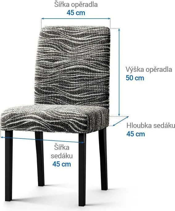 Gaico Huse bielastice UNIVERSO NOU dungi alb-negru scaun cu spatar 2 buc (45 x 45 x 50 cm)