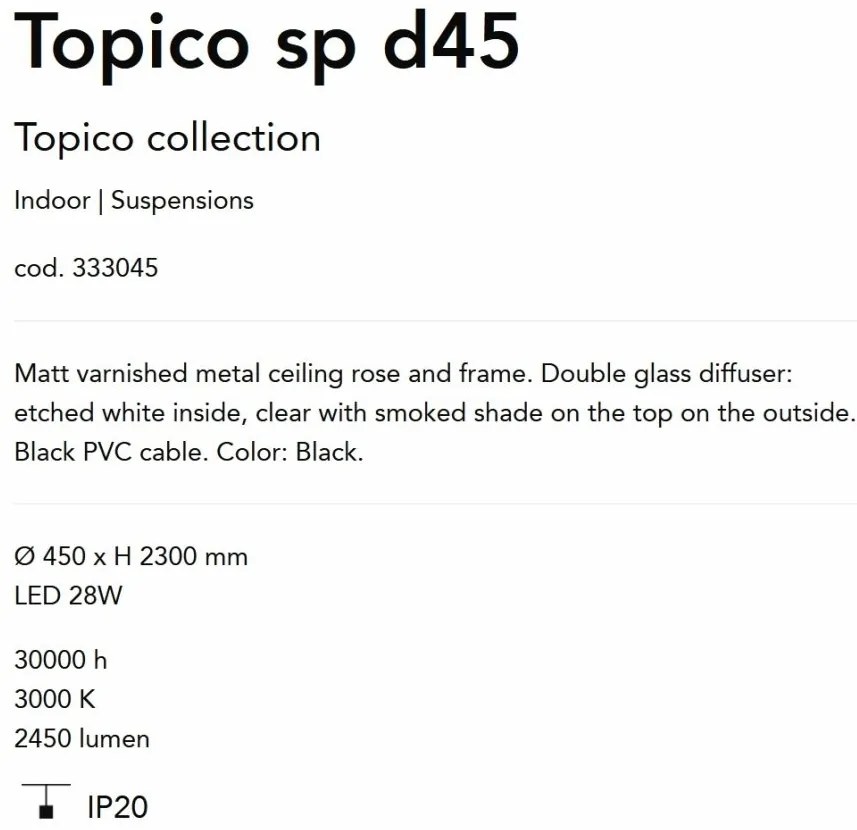 Lustra LED suspendata Topico sp d45