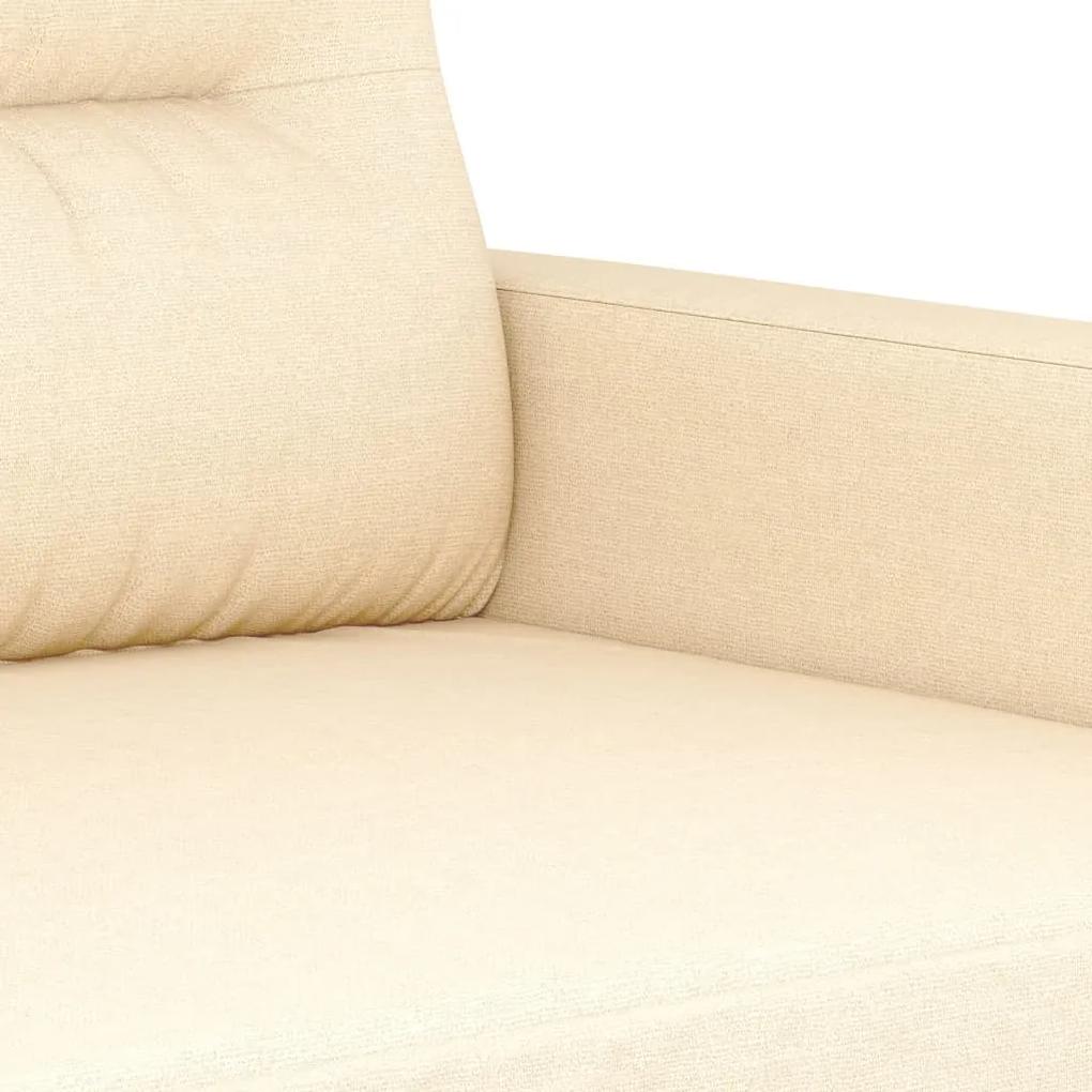 Canapea cu 3 locuri, crem, 210 cm, material textil Crem, 228 x 77 x 80 cm