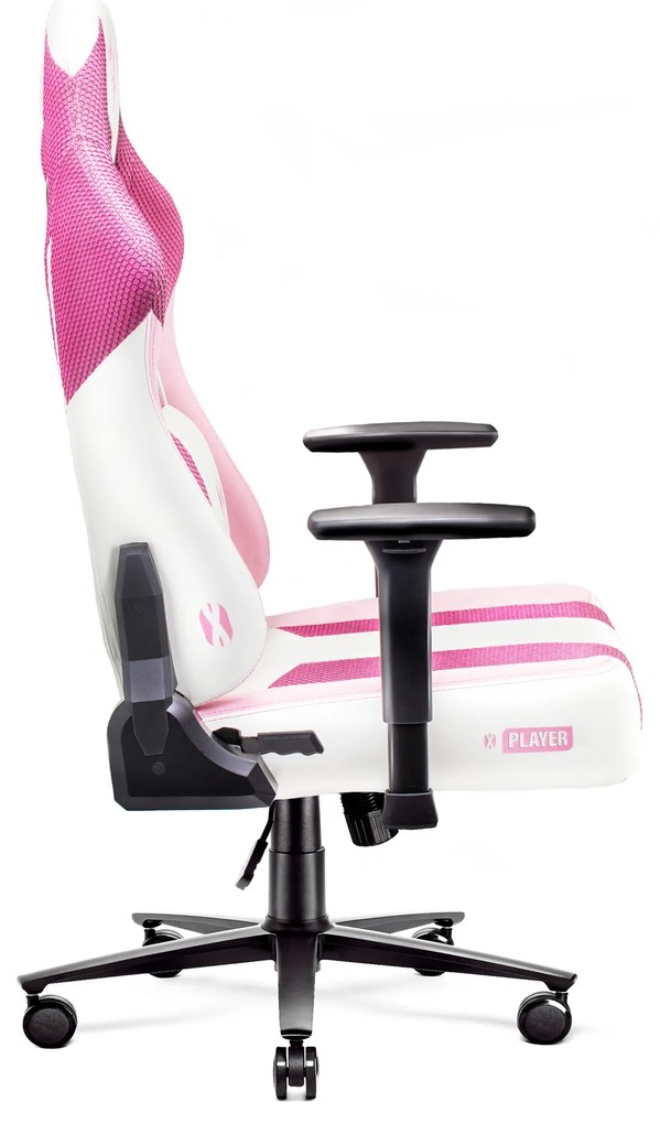 Scaun gaming din material pentru copii Diablo X-Player 2.0: Marshmallow Pink / roz, Kids Size Diablochairs