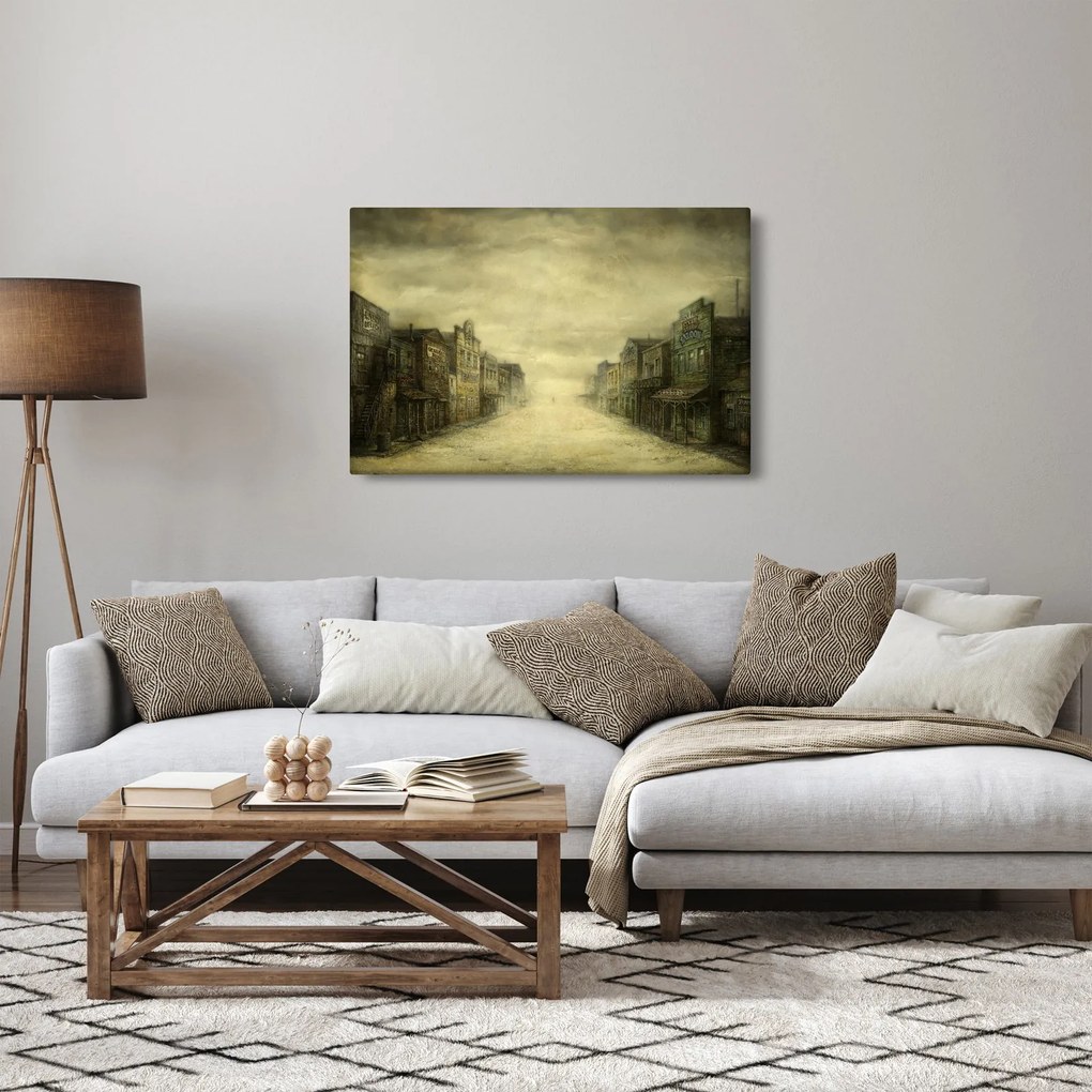 Tablou - Oraș colorat, abstracție (90x60 cm)