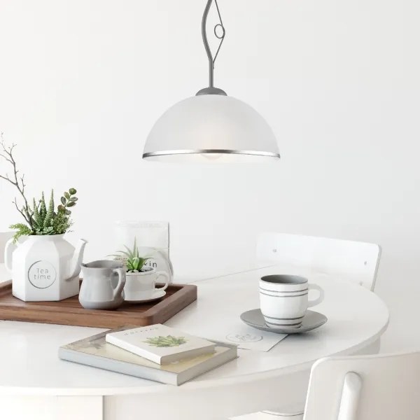 Lustră pe tijă RETRO 1xE27/60W/230V argintiu