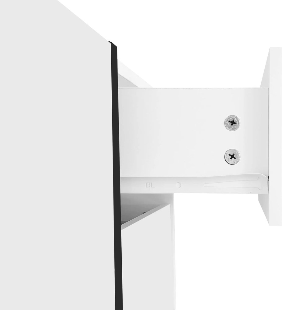 Comodă TV cu dulap jos, bandă LED, 170x30x39 cm, Alb