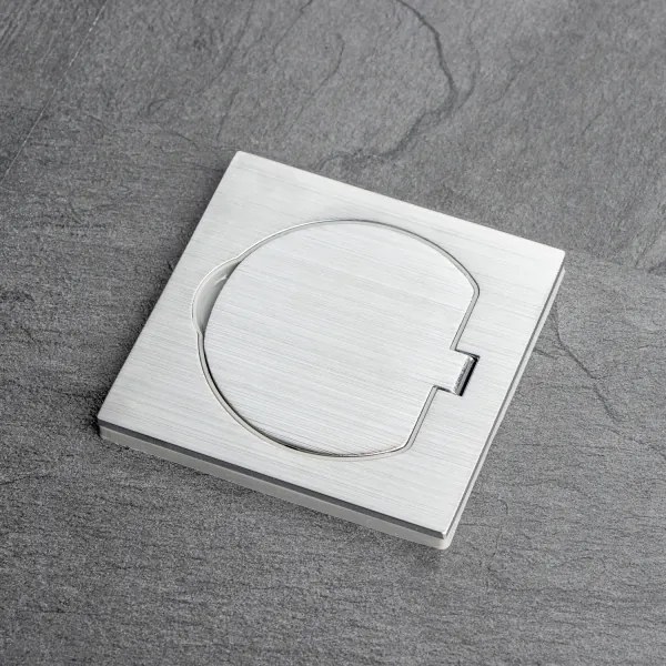 Priză încastrabilă de podea de exterior Brilagi IP55 crom mat pătrat