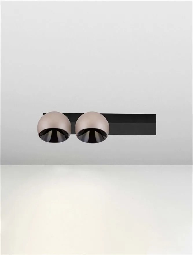 Plafoniera LED moderna stil minimalist LUSA 2L negru/cafeniu