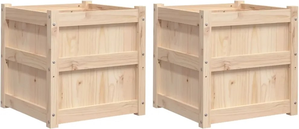 vidaXL Jardiniere de grădină, 2 buc., lemn masiv de pin