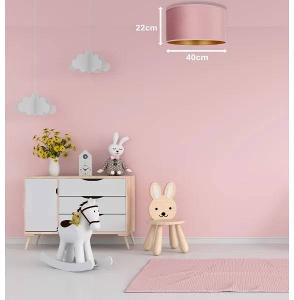 Duolla - Plafonieră ROLLER 1xE27/15W/230V d. 40 cm roz/aurie