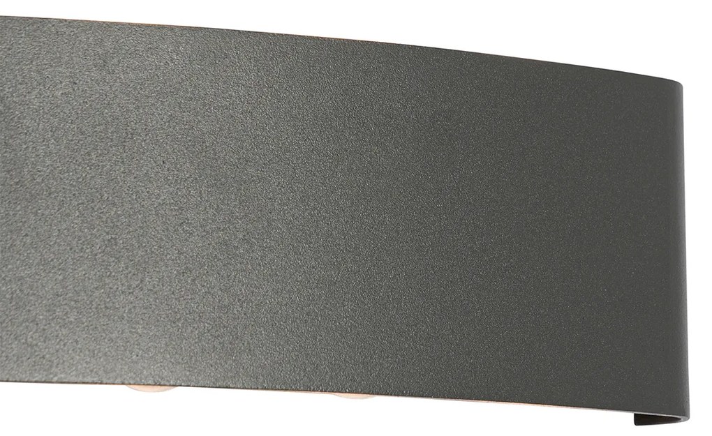Lampă de perete pentru exterior gri închis incluzând LED 10 lumini IP54 - Silly