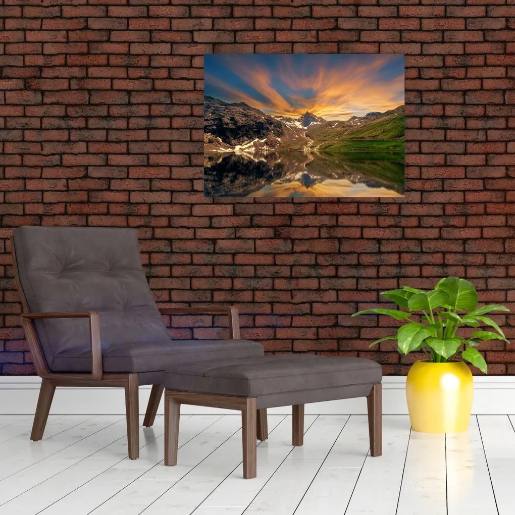 Tablou - Oglindirea în lacul montan (70x50 cm)