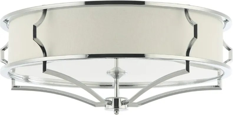 Lustra aplicata din metal cromat si tesatura crem Stesso PL M