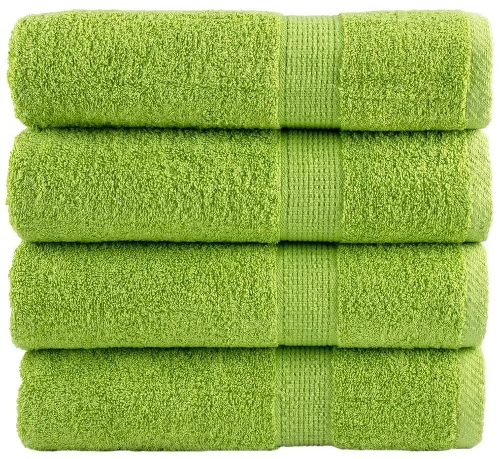 vidaXL Prosoape de duș premium SOLUND 4 buc. verde 70x140 cm 600 gsm