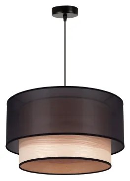 Lustră pe cablu WOOD Duolla BOHO 1xE27/15W/230V d. 45 cm negru/bej