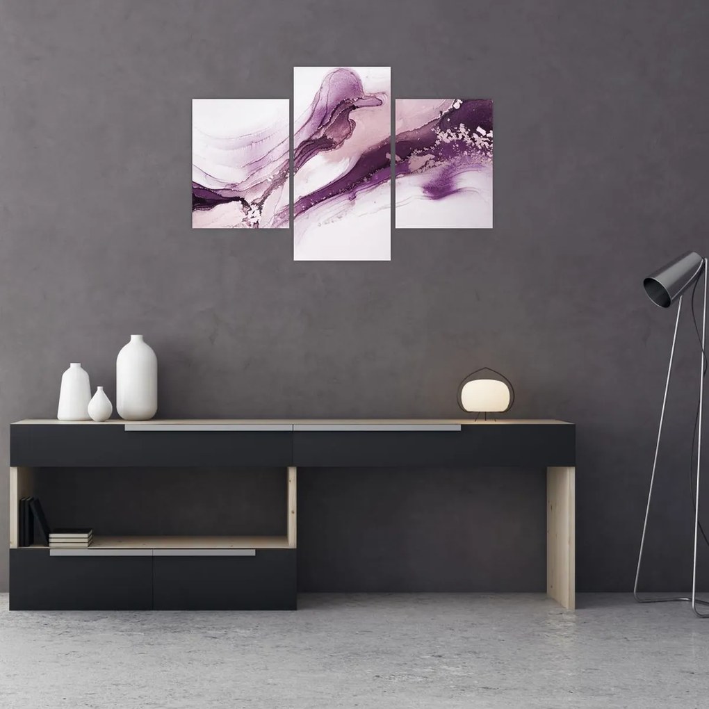 Tablou - Artă fluidă violet (90x60 cm)