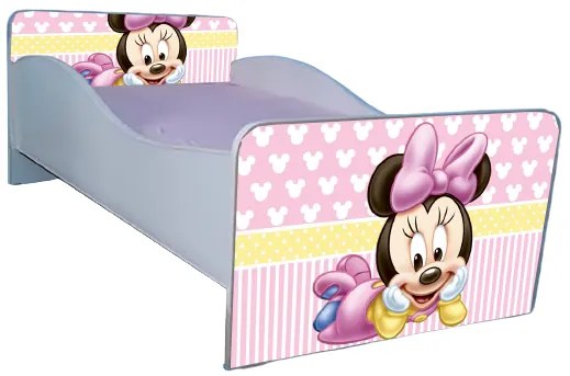 Pat Pentru Fete 2-12 Ani Cu Minnie 2  Si Saltea Inclusa De 160x80, Varianta Fara Sertar Ptv2235