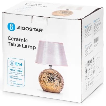 Lampă de masă Aigostar 1xE14/40W/230V auriu
