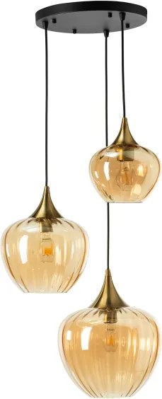 ONLI - Lustra suspendată pe cablu ELIDE 3xE27/15W/230V negru/cupru