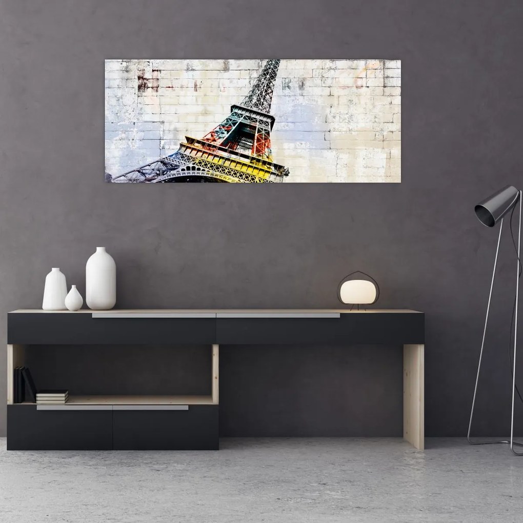 Tablou - Arta digitală a Turnului Eiffel (120x50 cm)