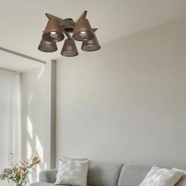 Lustră LED aplicată Brilagi ANTHONY 5xE14/40W/230V stejar nuc/maro