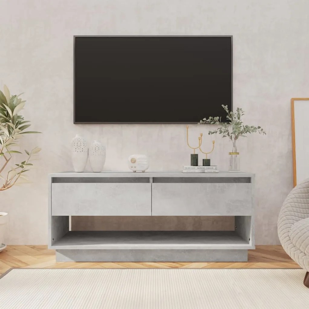 vidaXL Comodă TV, gri beton, 102x41x44 cm, PAL