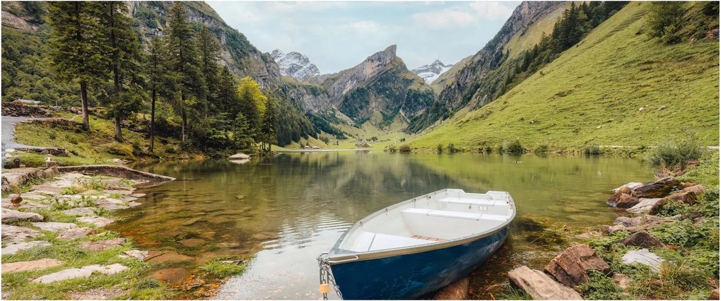 Tablou - Seealpsee, lac din Elveția (120x50 cm)