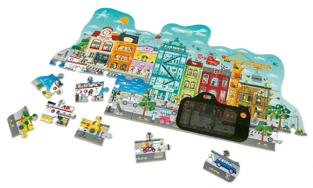 Puzzle pentru copii de podea Orasul animat (49 piese)