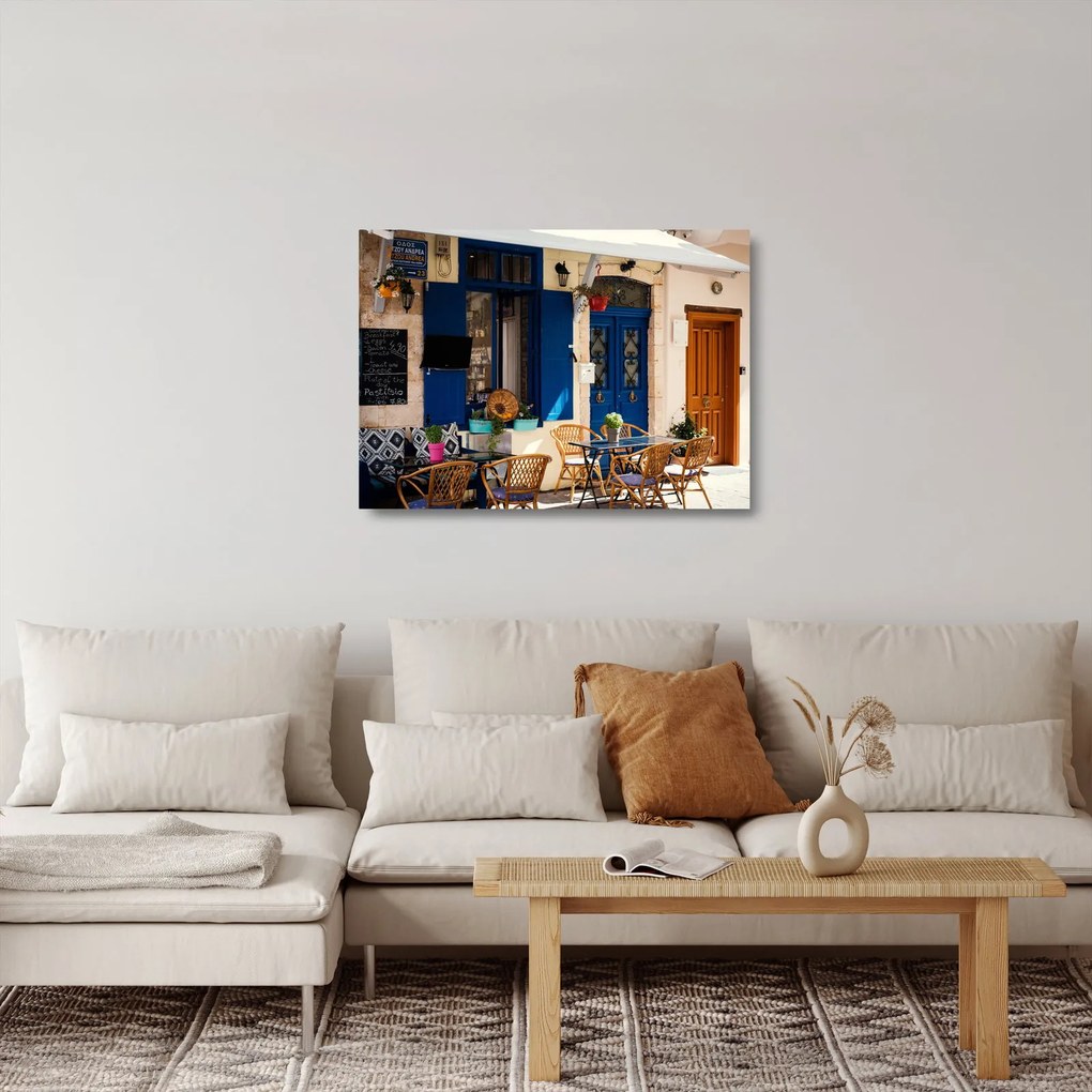 Tablou pe sticlă - ședere în Grecia (70x50 cm)