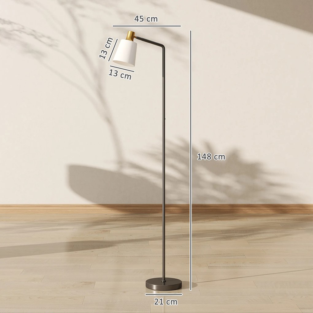HOMCOM Lampă de podea LED cu cap rotativ la 350°, Reglare a temperaturii culorii 3000K/4000K/6500K, Negru | Aosom Romania