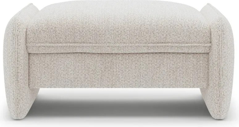 Taburet crem cu tapițerie din chenille Georgia – Micadoni