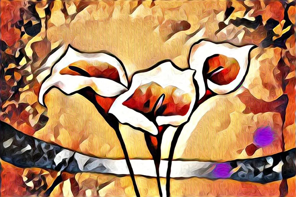 Tapet autoadeziv artistic etno calla lilly